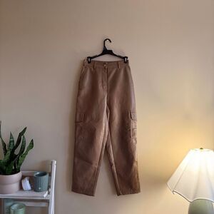 Wilfred Aritzia Brown Faux Vegan Leather Bridger Cargo Pant